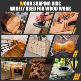 fucokt 2Pcs Wood Carved Disc Grinder Grinding Wheel Disc 4 Inch, Wood Grinding Shaping Disc for Angle Grinder, for Angle Grinder for 5/8 Inch Mandrel