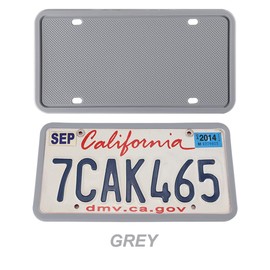 HZEL Car License Plate Frame, 2PCS Silicone Rustproof Front Back Tag Guard Bracket Holder, Rattle Proof & Weatherproof Automotive Protection Accessories, Universal for SUV, Truck, RV(Gray)