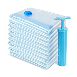 Vacuum Storage Bags Space Saving Bags for Comforters Clothes Pillow Bedding Blanket Storage, Double Zip Lock Seal & Leak Valve, Free Travel Hand Pump Included (4 Pack Jumbo - 40 27.5 inches)