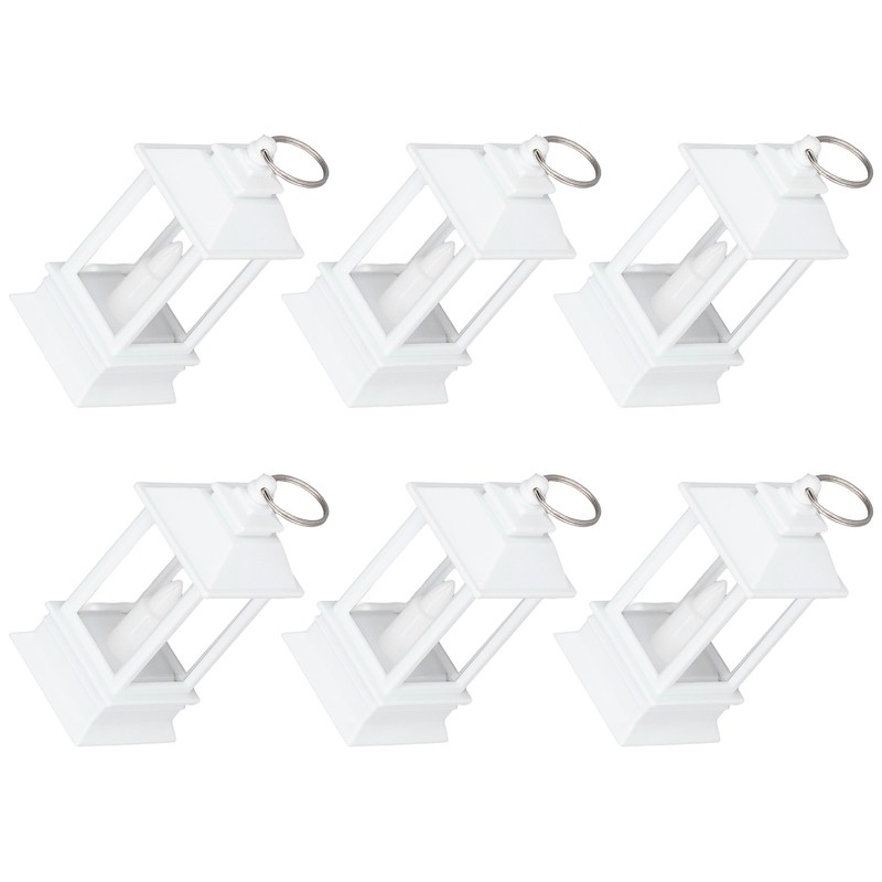 6PCS Ramadan Decorative Lights House Shape Plastic Wind Light Fireplace