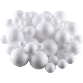Craftplay Polystyrene Balls Jumbo Pack | White | Assorted Sizes | Pack of 100 Balls! | Poly Spheres
