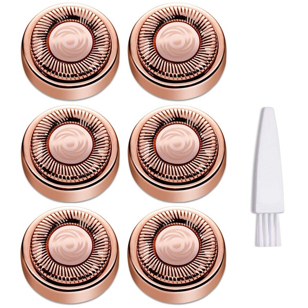 Women Facial Hair Remover Replacement Heads Compatible with Flawless Finishing Touch Facial Hair Removal Tool, 18K Rose Gold-Plated, Pack of 6 (Gen 1)