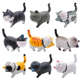 XINGPUBHD Cat Cartoon Figures Set, Cartoon Cat Model Cat Figure Model 9 PCS Cat Figures Kids Gifts, Children'S Toy Birthday Christmas Party Favors