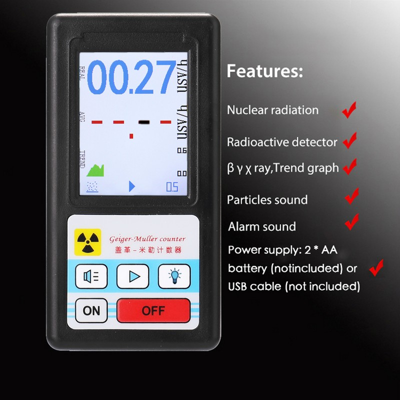Handheld Portable Geiger Counter Multifunctional Nuclear Radiation Detector Personals Dosimeter