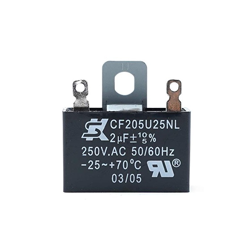 JCM 2 Wire Ceiling Fan Capacitor 2uF 250VAC CBB61