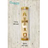 Unique Paschal Gold-Tone Candle Alpha Omega Cross Sheep