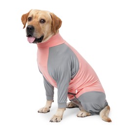 Pinellia Dog Recovery Suit, Abdominal Wound After Surgery Wear, Prevent Licking Wounds, E-Collar & Cone Alternatives, Long Sleeve Postoperative Shirts Dog Pajamas Prevent Shedding(XL, Pink)