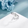 Faith Ring 925 Sterling Silver Cross Faith Opal Adjustable Spoon