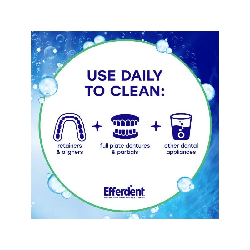 Efferdent Retainer Cleaning Tablets, Denture Cleaning Tablets for Dental Appliances,