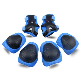 KUYOU Kids Knee Pads Elbow Pads Guards Protective Gear Set Safety Gear for Roller Skates Cycling BMX Bike Skateboard Inline Skatings Scooter Riding Sports（Blue）