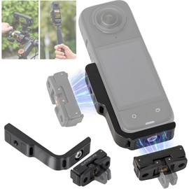 Honlyn Metal Frame Cage + Magnetic Mount for Insta360 X5 X4, Horizontal/Vertical Magnetic Adapter for Insta360 X5