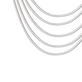 Snake Chain 5 Pieces Metal Plated 925 Silver Necklaces for DIY Bracelet Jewelry Decoration Silver Metal Silver, Metal