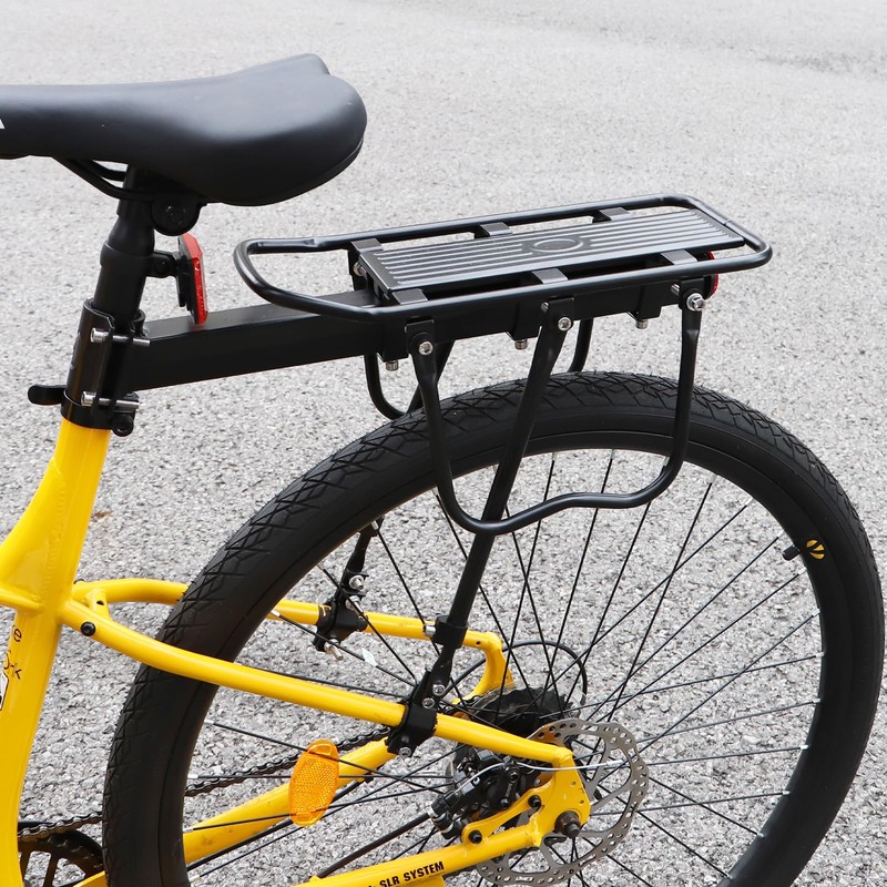 Adjustable Bike Rear Rack - Universal Carrier with Reflector, Fits