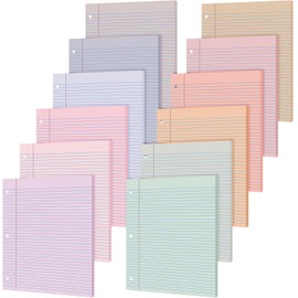 PerKoop 600 Sheets Loose Leaf Paper 8.5" x 11" Colored Filler Paper 12 Pack Lined College Ruled Paper 3 Hole Punched Notebook Paper for Office School Supplies(Fantasy Color)
