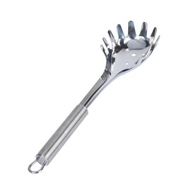 Restaurantware-German Standard 12.5 Inch Slotted Pasta Spoon, 1 Pasta Fork With Ergonomic Handle - Dishwashable, Durable, Stainless Steel Pasta Server, Ideal For Serving, Draining Cooked Pasta