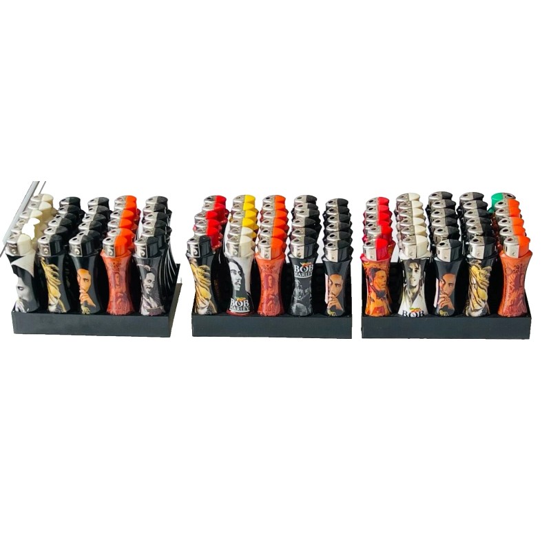 25 x BOB MARLEY CURVE LIGHTER different design Refillable Random