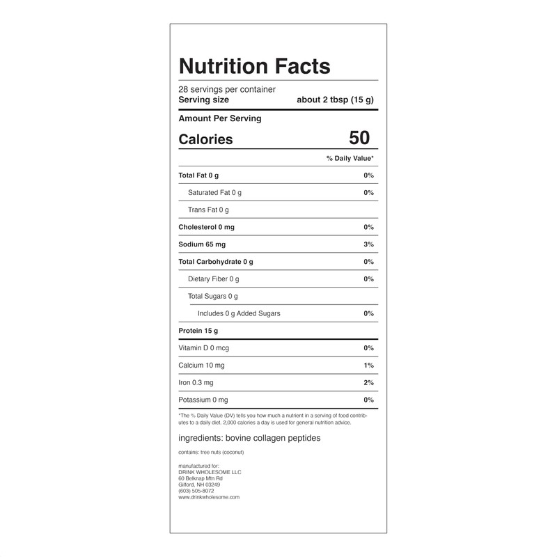 drink wholesome Unflavored Collagen Protein Powder | for Sensitive Stomachs