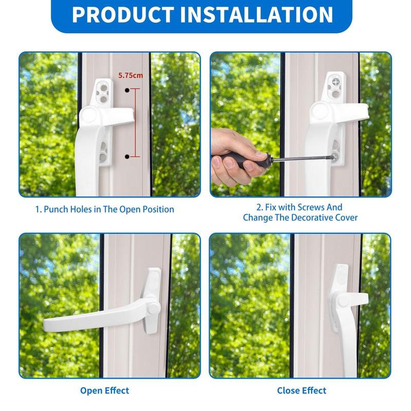YKUKIZEE 6 Pcs Cockspur Window Handles for UPVC Windows Right