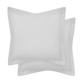 Comfort Beddings Export Quality 600 Thread Count 100% Egyptian Cotton Decorative Continental Pillow Cases Pack Of 2 - Silver (Continental/Square Size 60 x 60 CM)