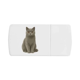 Azeeda 'Alert British Shorthair Cat' Pill Box with Tablet Splitter (PI00037565)