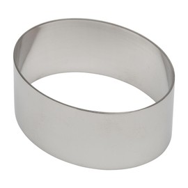 Ateco Stainless Steel Oval Form High Food Mould, 4 Inch Diameter x 1.38 Inch Height