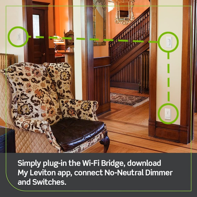 Leviton Decora Smart No-Neutral Dimmer & Wi-Fi Bridge Kit for