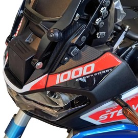 labelbike - Sticker 3D Motorcycle Area Protection and Decoration in Resin Compatible with Motorcycle Guzzi Stelvio Duecento Tributo - Colour Black Red