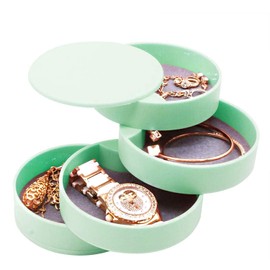 Together-life 4 Layers Jewelry Organizer Box 360°Rotating Showcase Storage Organizer Rings Necklace Bracelet Earrings Holder, Gift for Girls Mother Women (Green)