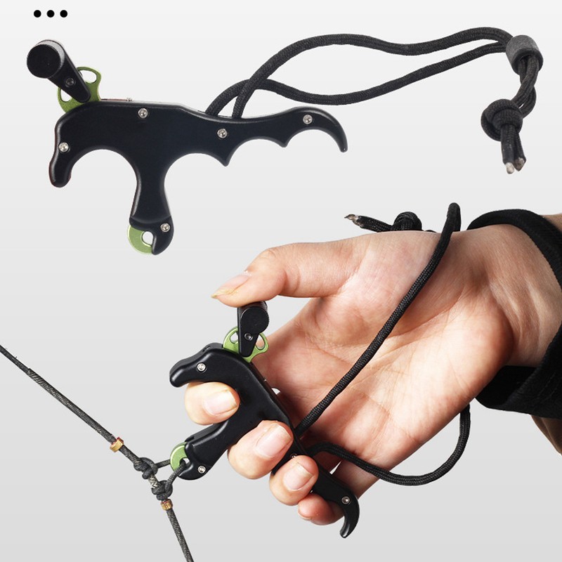 4 Finger Archery Release Aid Grip Adjustable Aluminum Alloy Compound