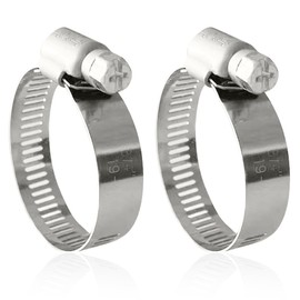 NITRO4X4 Stainless Steel Hose Clamps Set - 2 Adjustable Hose Clamp (3/4 to 1-3/4 Inch, 19-44mm) - Heavy Duty Radiator Hose Clamps for Fuel Line, Plumbing, Automotive, and Mechanical Applications