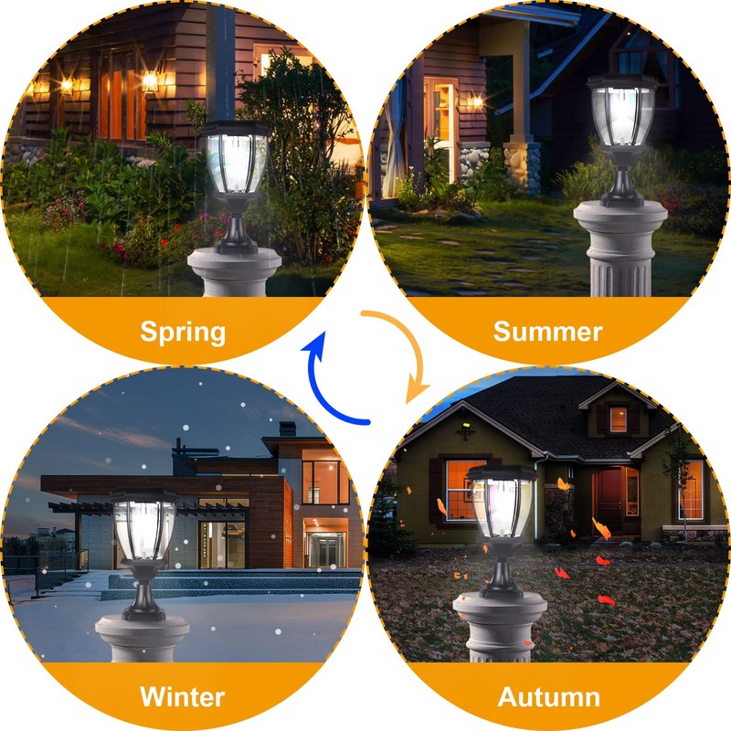 Kendal Large Outdoor Solar Powered LED Light Lamp (Black-8405)