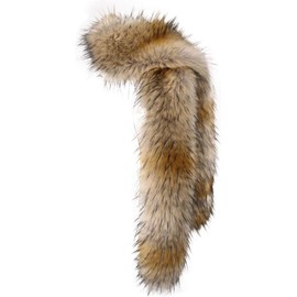 Bettli Women's Men's Extra Large Faux Fox Raccoon Fur Scarf Collar Stole Shawl (Mink)