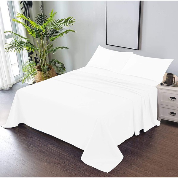 TBM 1PC Solid Flat Sheet Smooth Touch Hotel Quality 100%