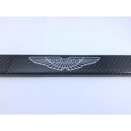Exotic Carbon Fiber Aston Martin Silver Logo Carbon Fiber license Plate Frame 2x2 Gloss