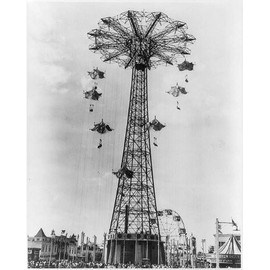 HistoricalFindings Photo: Coney Island,NY,Parachute Jump,Falling Chute Form 'V'
