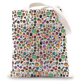 JNIAP Pelican Town Tote Bag Game Farming Inspired Gifts Video Gamer Merchandise Farming Forageables Shoulder Bag (many small fruit tb)