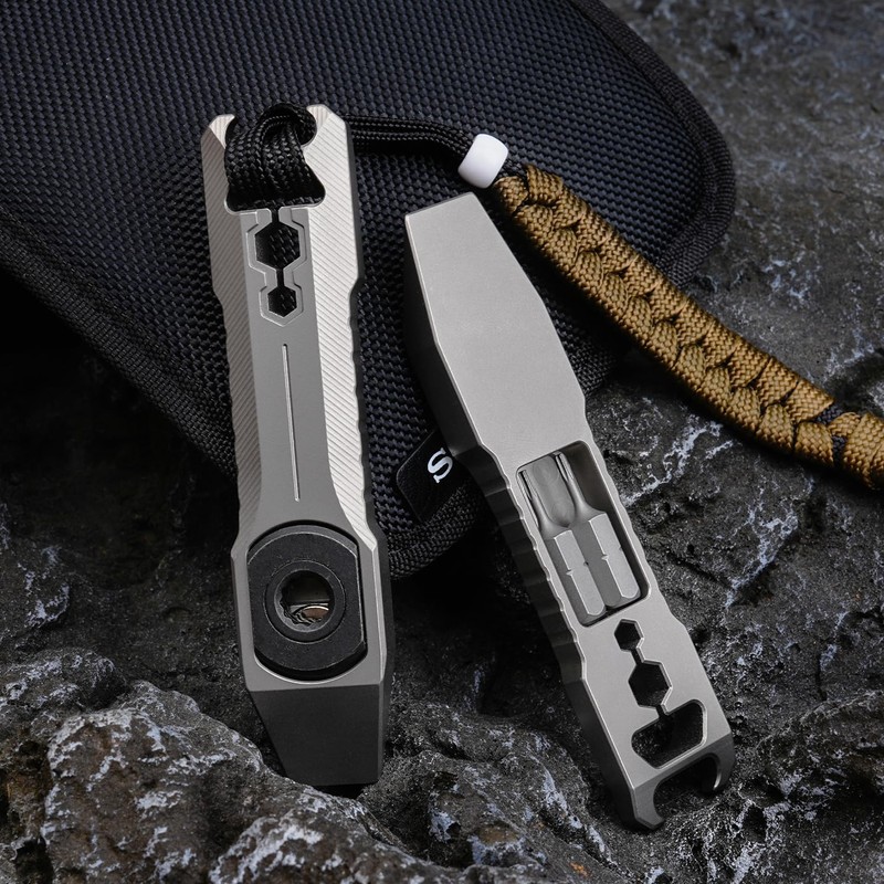 ainhue A391 Compact 3.91 inches Stonewashed TC4 Titanium Pry Bar