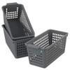 Bblina 3-Pack Small Grey Plastic Baskets for Kitchen Cupboard Storage