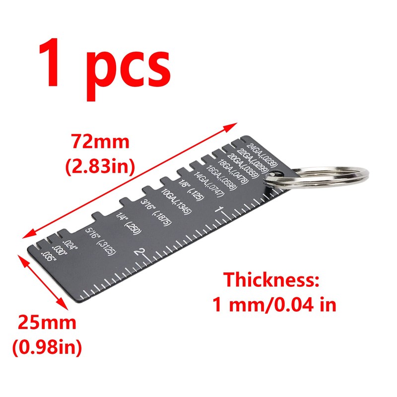 Risbay Wire/Metal Sheet Thickness Gauge,Stainless Steel Welding Gage Plated Size