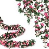 CHEERY-MAGIC 2PCS Artificial Flower Garlands, 2.3 Metres Fake Rose Flower