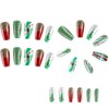Christmas Press On Nails Medium Coffin Fake Nails With Glue,