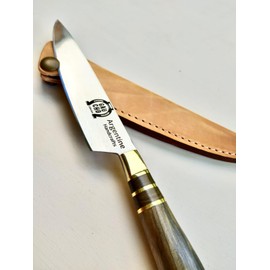 Grill Steak Knife Argentina Gaucho Collection Professional Quality Stainless Steel Handmade Guayubira Hardwood Bronze Handle, Blade: 15cm (6in), Total: 26cm (10in)