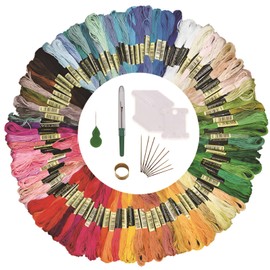 Embroidery Floss Kit - 100 Colors Thread for Cross Stitch, Sewing, Bracelet Crafts + 22 Pcs Accessories (100 Bags)