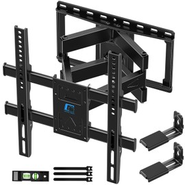 HOME VISION TV Wall Mount for 32-70 Inch TV with Soundbar Bracket, Full Motion TV Bracket with Articulating Dual Arms, Swivel and Tilt, Fits 8" 12" 16" Stud, Max VESA 400X400mm, Up to 132lbs