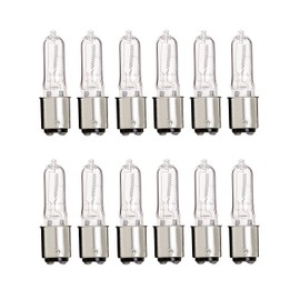 Satco S1981/12 T4 Halogen Light Bulb, BA15d Base, 50 Watts, Clear, 12-Pack