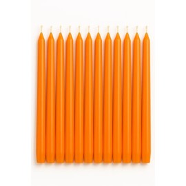 Dinil Orange Taper Candles – 10 Inch Tapered Candles Set of 12 – Unscented Taper Candles – Decorative Long Candlesticks for Decoration, Festival, Dinner, Party – Long Burning Time – Orange