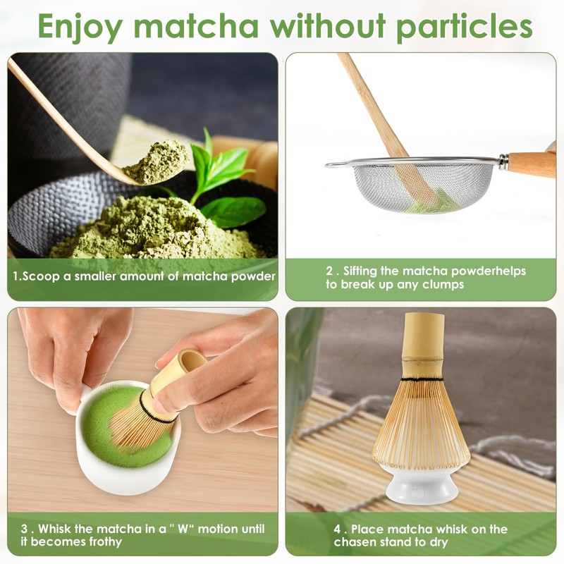 5Pcs Japanese Matcha Tea Set for Beginners, Matcha Making Starter