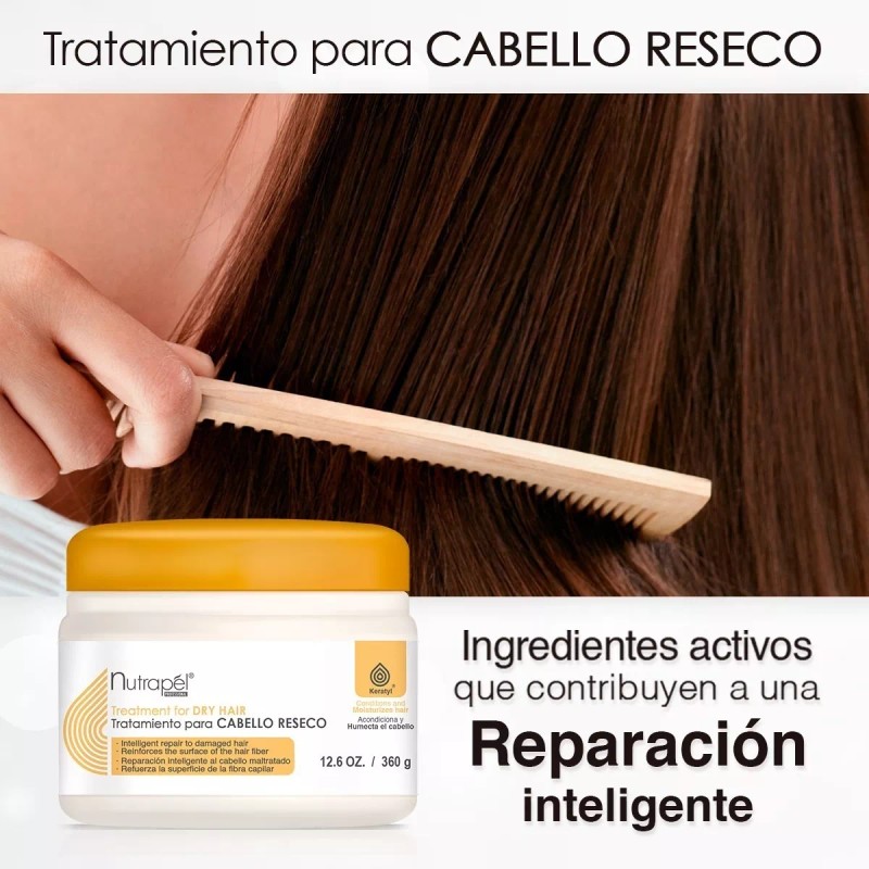 Nutrapel Paquete (2pz) Tratamiento Para Cabello Reseco Nutrapel 360gr