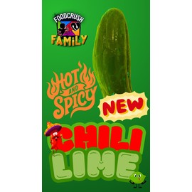 Hot Pickles In A Pouch (Pack of 3)-Chili Lime Flavored Jumbo Super Spicy Pickle Challenge Tiktok Trend Item by Food Crush