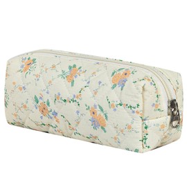 Carry bloom Pencil Pouch Cute Pencil Case for Girls Aesthetic Pencil Bag with Zipper Pen Cases School Supplies Makeup Bag (8 flower orange)